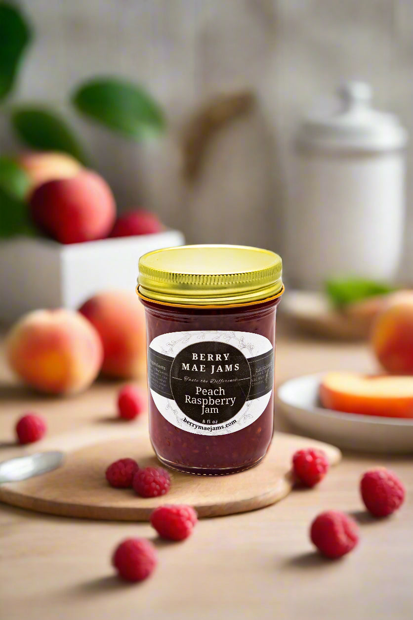 Peach Raspberry  Berry Mae Jams