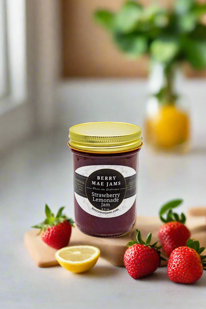 Berry Mae Jams Strawberry Lemonade Jam in a jar