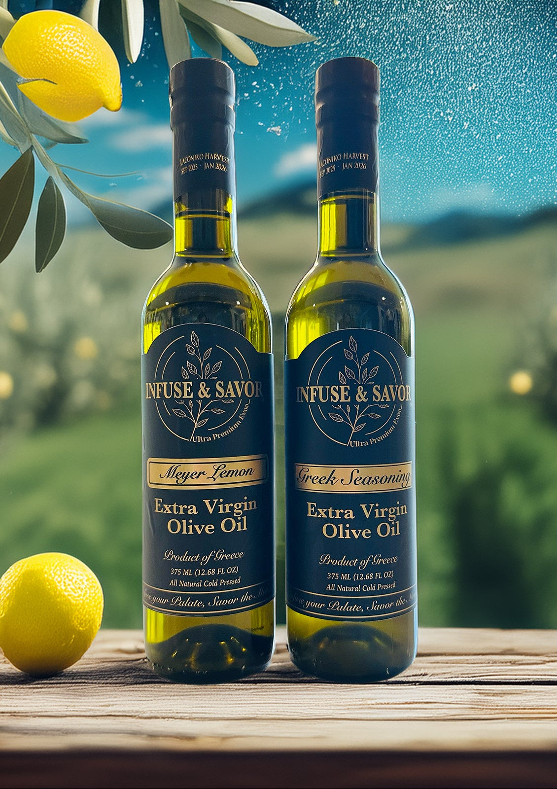 Meyer Lemon Evoo with Greek Seasoning Evoo Duo